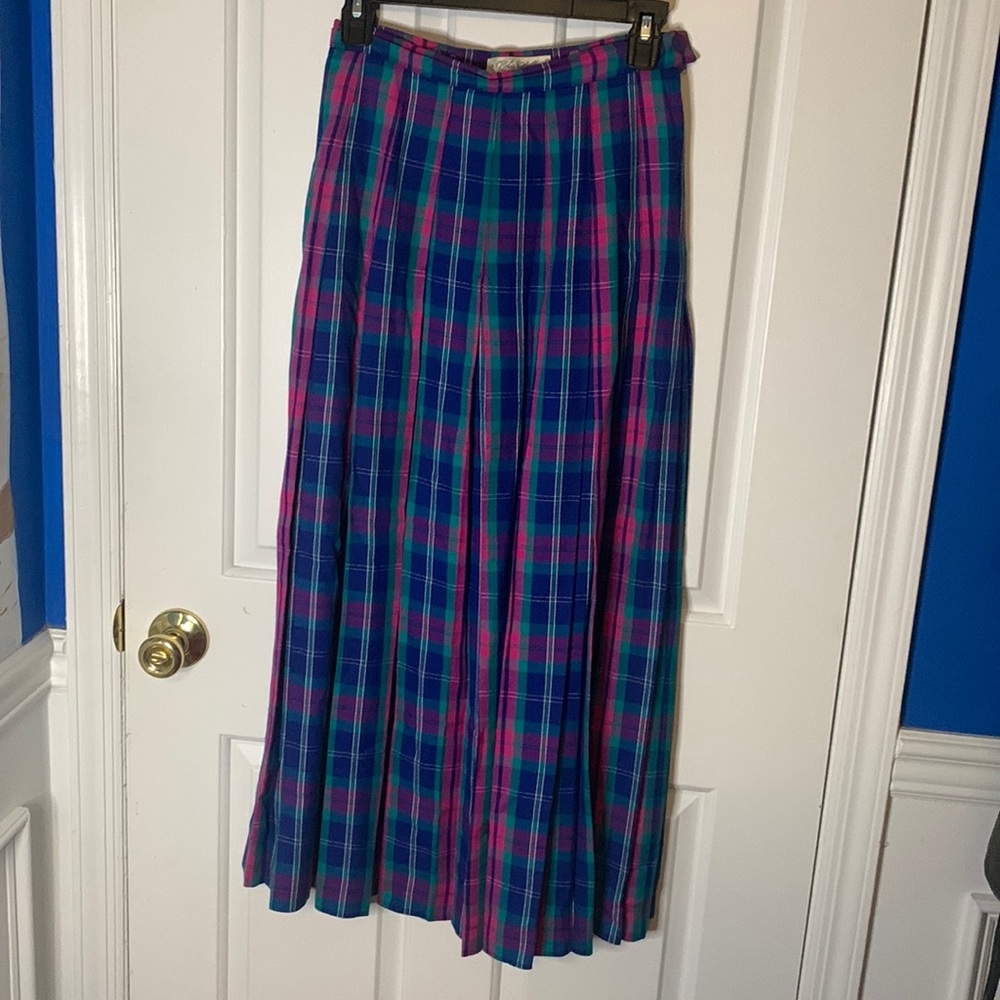 💗Vintage plaid pleated skirt